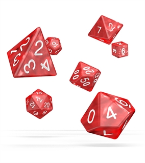 Marble Red - Polyhedral Rollespils Terning Sæt - Oakie Doakie Dice 